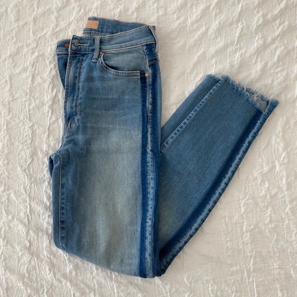 MOTHER Stunner Side-Stripe Ankle Fray Skinny Jeans - Picture 3 of 11